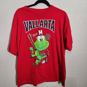 Señor Frog's Vallarta Shirt Mens XL Red Baseball Cartoon Graphic Tee Embroidered